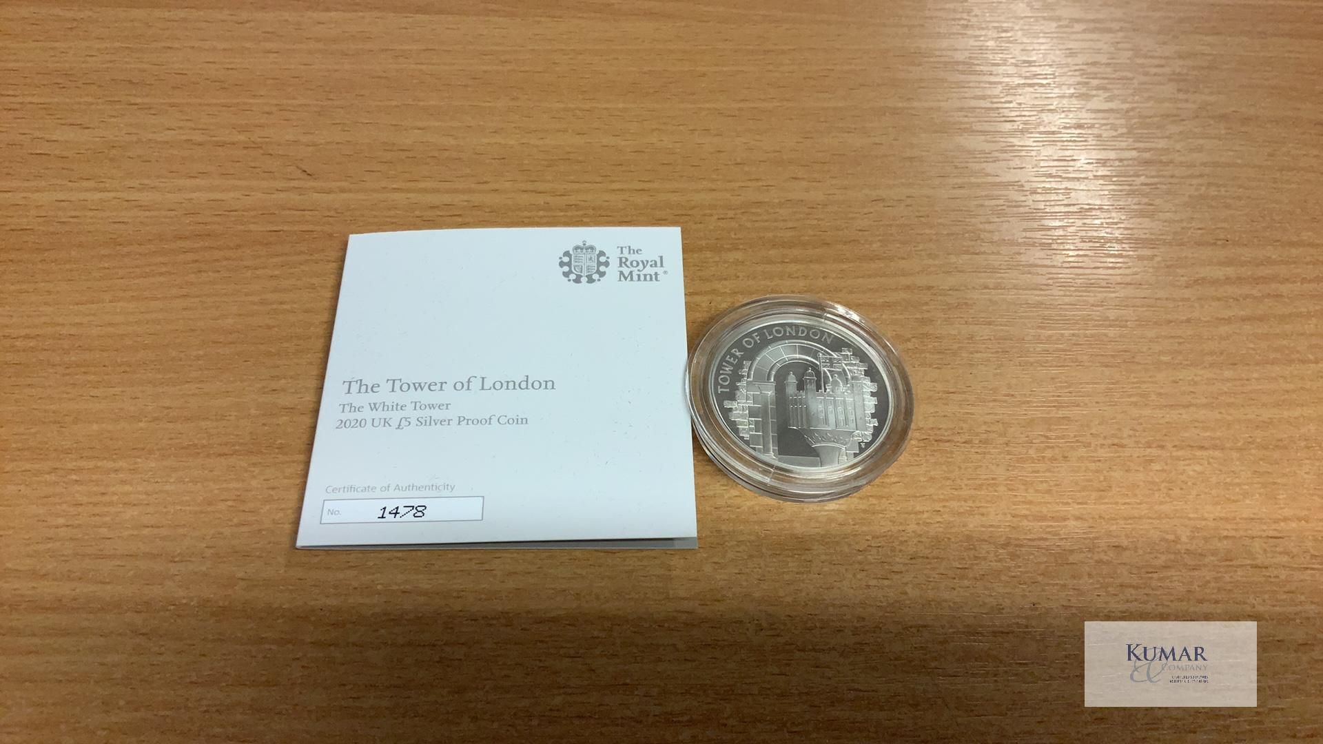 The Royal Mint Collection- The Tower of London Coin Collection. The White Tower 2020 UK £5 Silver - Image 3 of 4