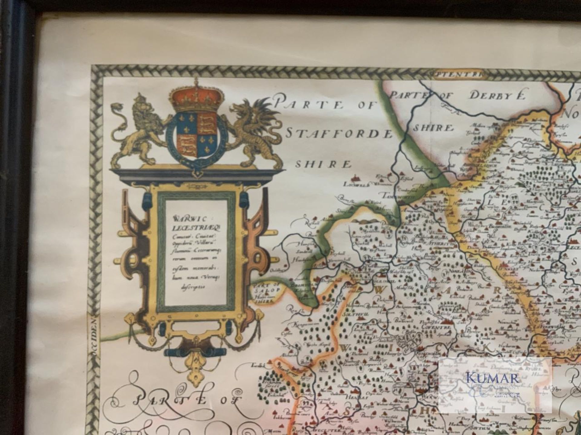 6: Various Pictures, Paintings, Drawings Etc - As Shown Including Saxton Map of Warwick & - Image 2 of 20