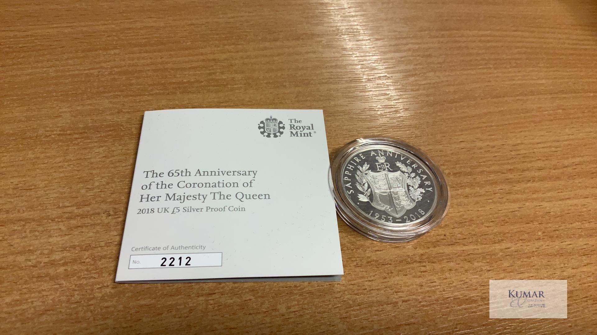 The Royal Mint Coin- The 65th Sapphire Anniversary of the Coronation of Her Majesty The Queen 2018 - Image 3 of 4