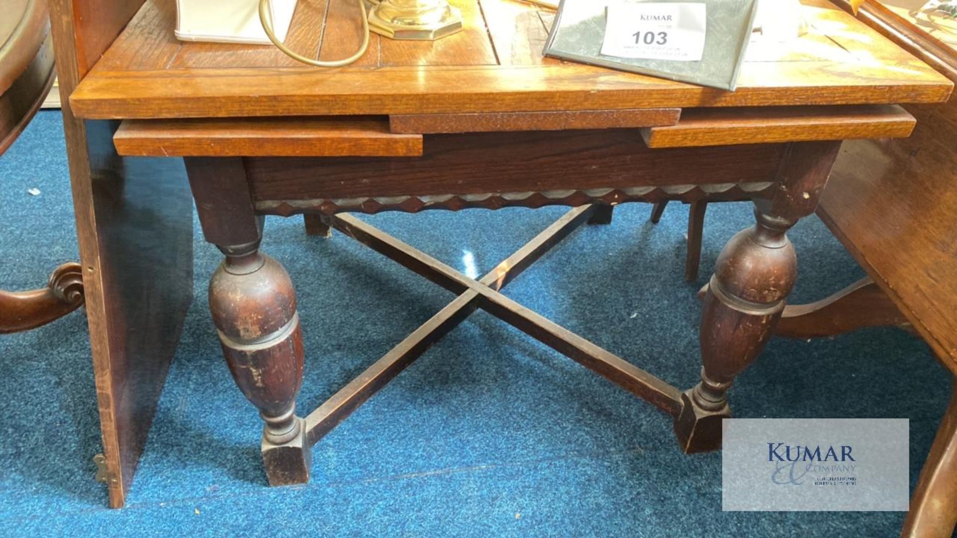2: Wooden Extendable Dining Tables. Please note does not contain items on top of tables - Image 4 of 7