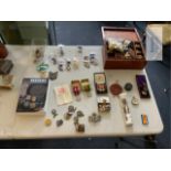 Mixed Lot of Service & Military Medals, Medal Year Book, Vintage Buttons, Wooden Jewellery Box