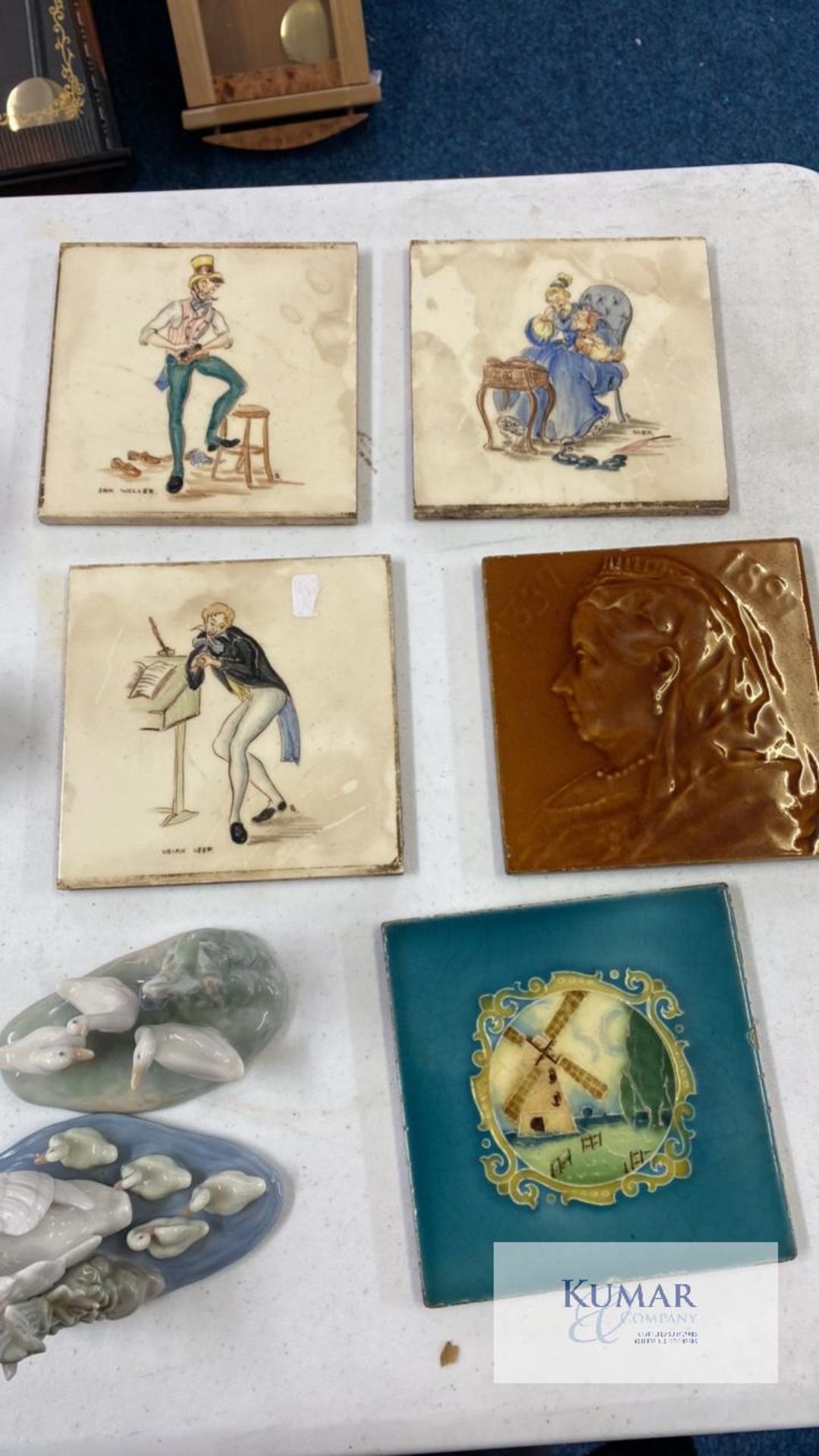 Quantity of bone china figurines and tiles - Image 4 of 13