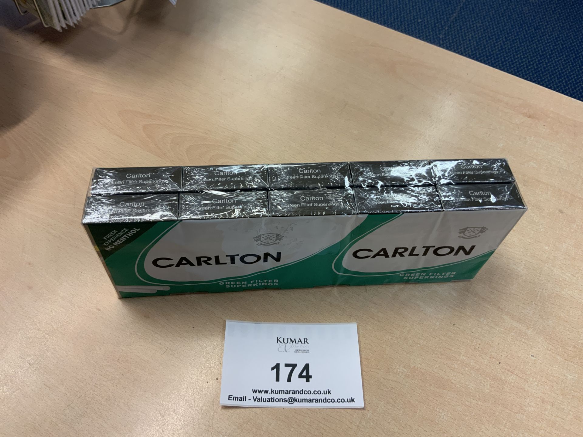 1: Outer 10 x 20 Carlton Green Filter Superkings Unopened Cigarettes - Bild 2 aus 4