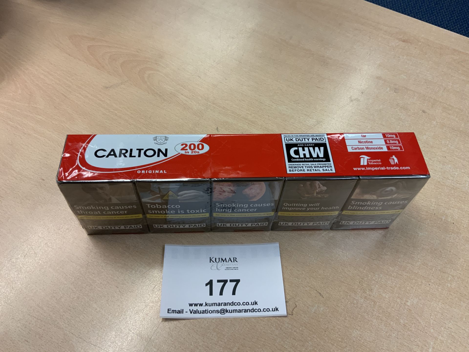 1: Outer 10 x 20 Carlton Original King Size Unopened Cigarettes - Bild 2 aus 4