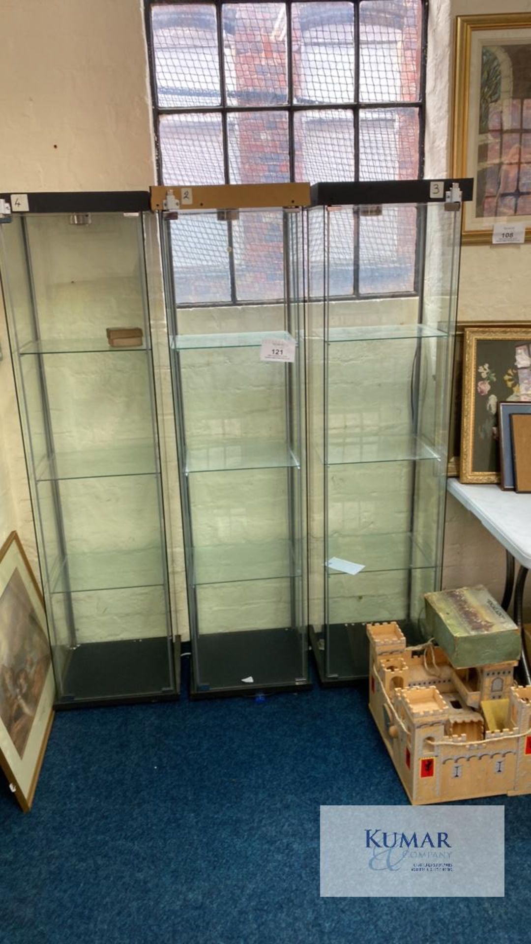 3 Glass Storage Cabinets - Image 4 of 4