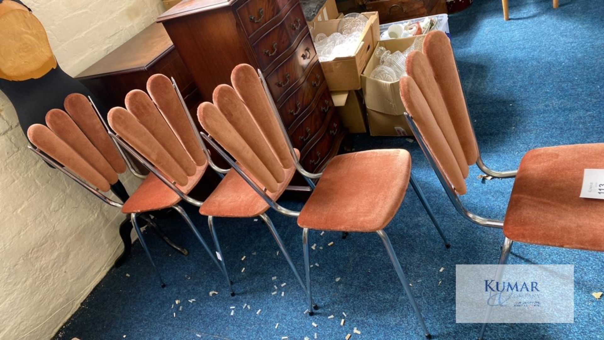 4 Retro Dining Chairs - Image 4 of 4