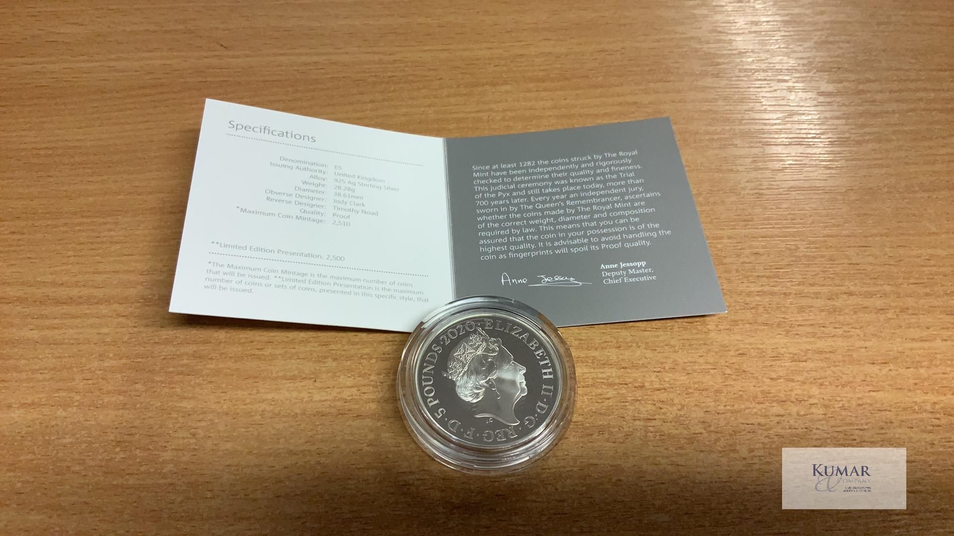 The Royal Mint Collection- The Tower of London Coin Collection. The White Tower 2020 UK £5 Silver - Image 4 of 4