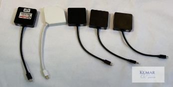5 of Thunderbolt 2 multi-video adapters Description: Bundle of 5 THunderbolt 2 (mini-displayport) to