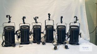 9 of Selecon Acclaim 650W Fresnel (w/barn doors, hook clamps, gel frames and spare lamps)
