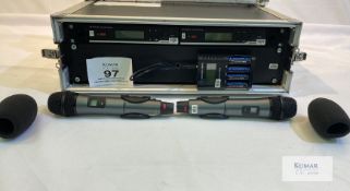 2-way Sennheiser XSW Radio Mic Rack Kit (flight-cased) with 2 of SKM65 handheld transmitter