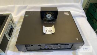 Epson EB-805F ultra-short throw laser projector (5k lumens, 0.27-0.37 : 1) in custom flightcase