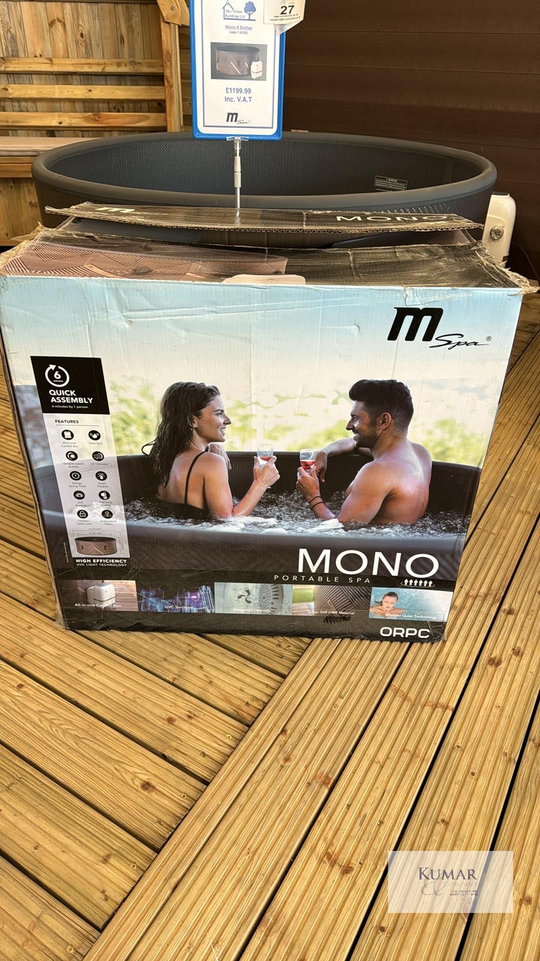 M Spa Mono Frame Series F-MO061 6 Bather Inflatable Spa Display Model Never Been Used with Box and - Image 14 of 21