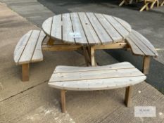 Rose Round Picnic Table w2.10m x h 2.23m, RRP £555.99