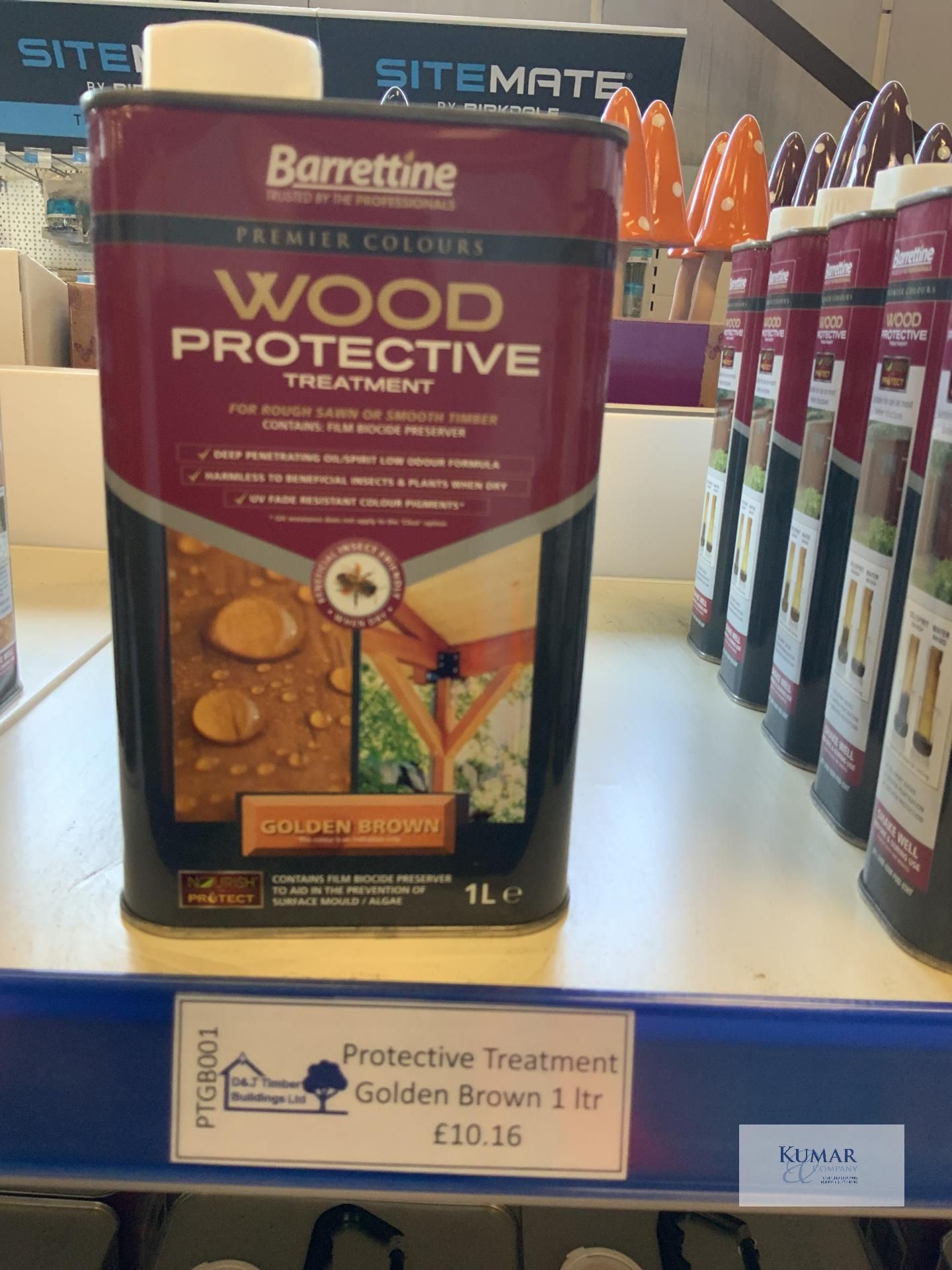 4: 1L Barrettine Golden Brown Wood Protective Treatment (RRP £10.16 each)