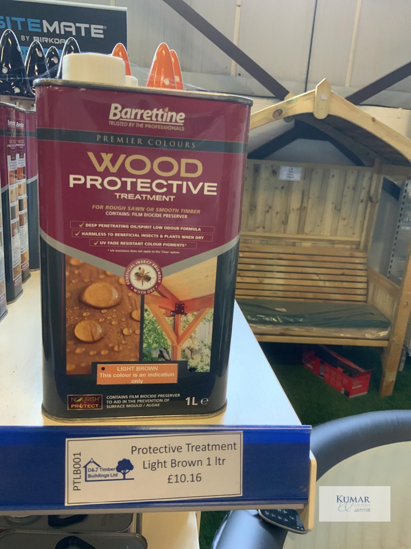 4: 1L Barrettine Light Brown Wood Protective Treatment (RRP £10.16 each)