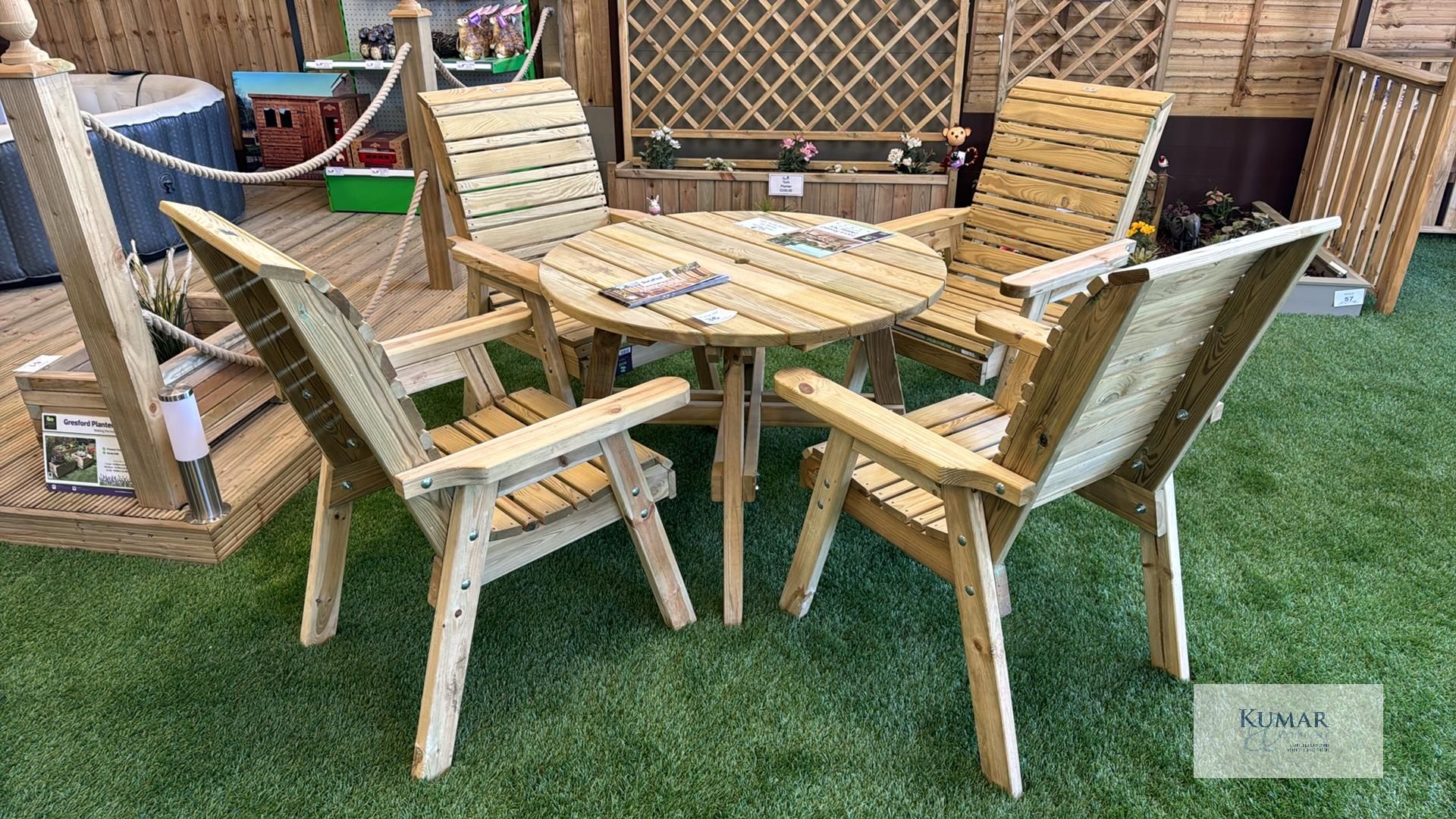 Freya Round Dining Set, 2.5m Diameter x H1.06m RRP £539.99 - Successful Bidder is responsible for