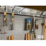 Assorted Stainless steel garden tools including Onion Hoe, Weeding Knife, Lockable Knives,