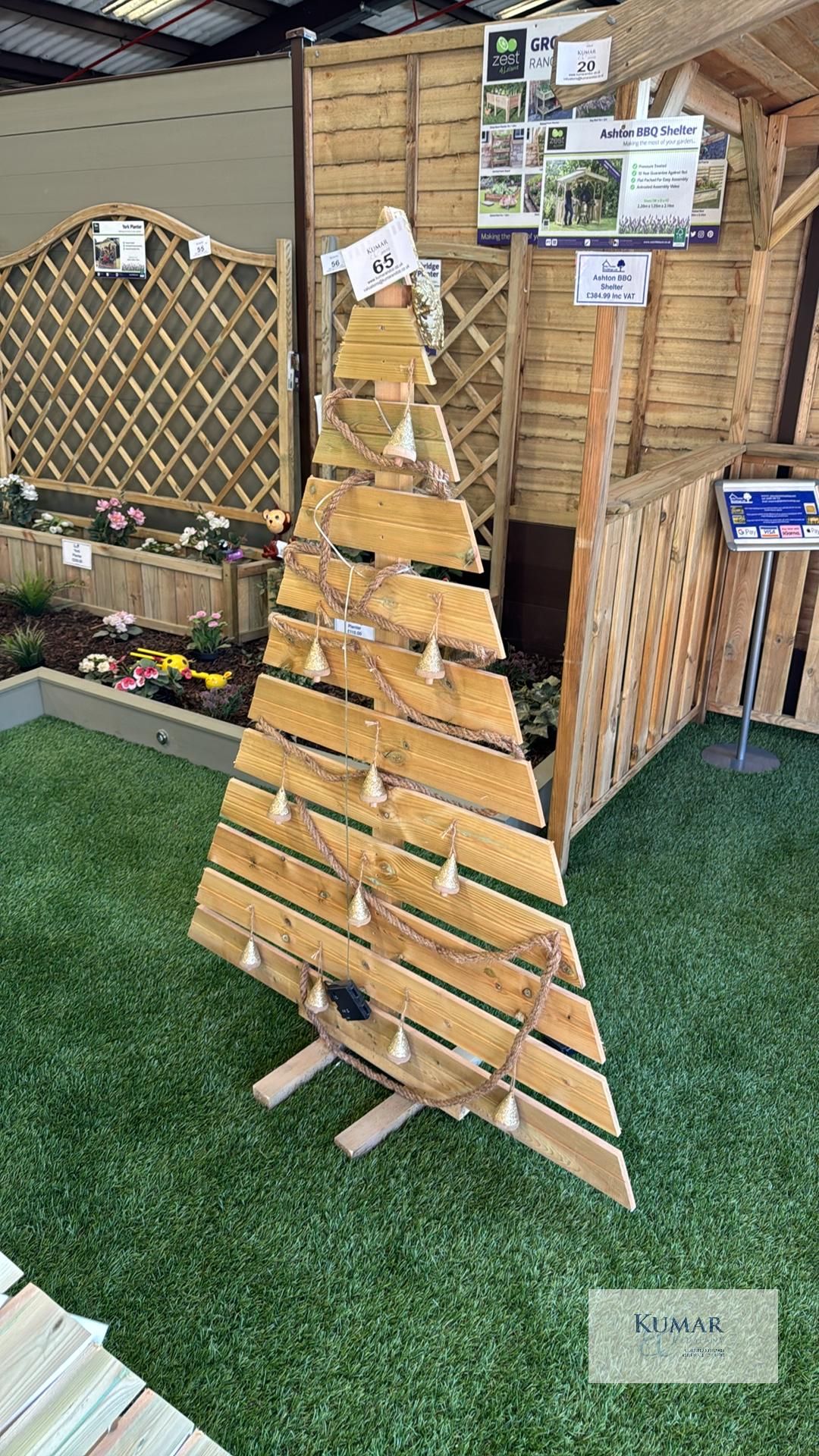 Wooden Xmas Tree with Decorations - Image 2 of 4