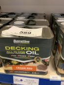 4: Barrattine all in one Decking Oil Cedar Oak (RRP £26.40 each)
