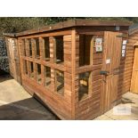 10 x 8 Supreme Potting Shed with Windows, Supreme 19mm Shiplap, Oil Base Treatment Light Brown,