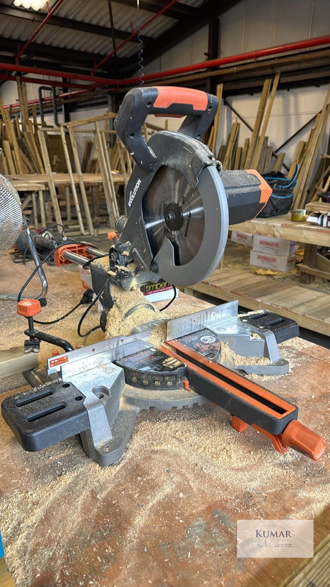 Evolution R255 Multi Material 255mm Sliding Mitre Saw - Image 7 of 7