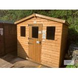 6 x 8 Reverse Apex Supreme Garden Shed with Window in Door, Supreme 19mm ShipLap, Oil Base Treatment