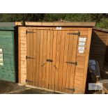 7 x 4 Supreme Tool Shed with Double Doors, Supreme 19mm ShipLap, Oil Base Treatment Golden Brown,