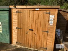 7 x 4 Supreme Tool Shed with Double Doors, Supreme 19mm ShipLap, Oil Base Treatment Golden Brown,