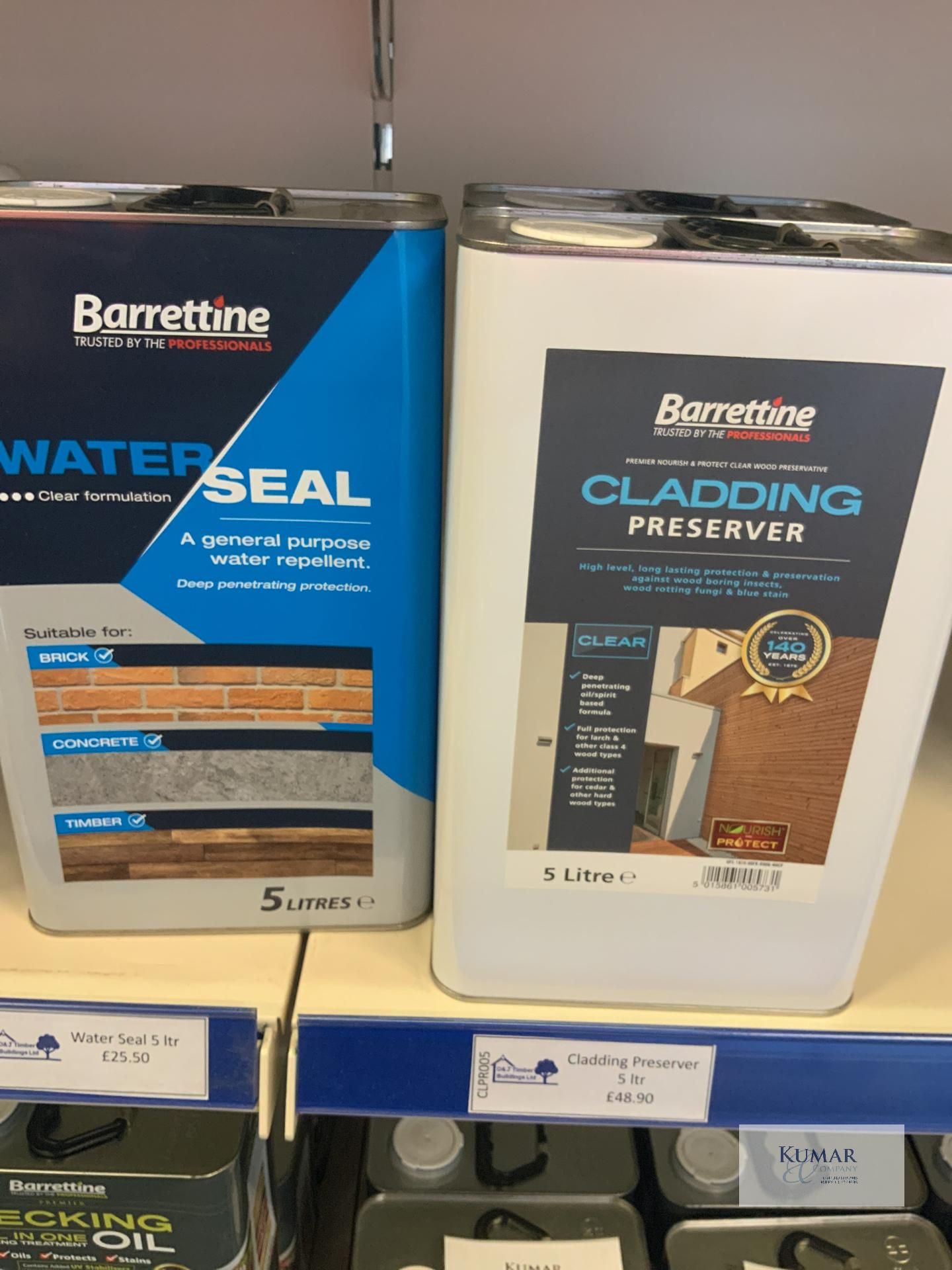 1: Barrattine Water Seal (RRP £25.50) 2: Barrattine Cladding Preserver (RRP £48.90 each)
