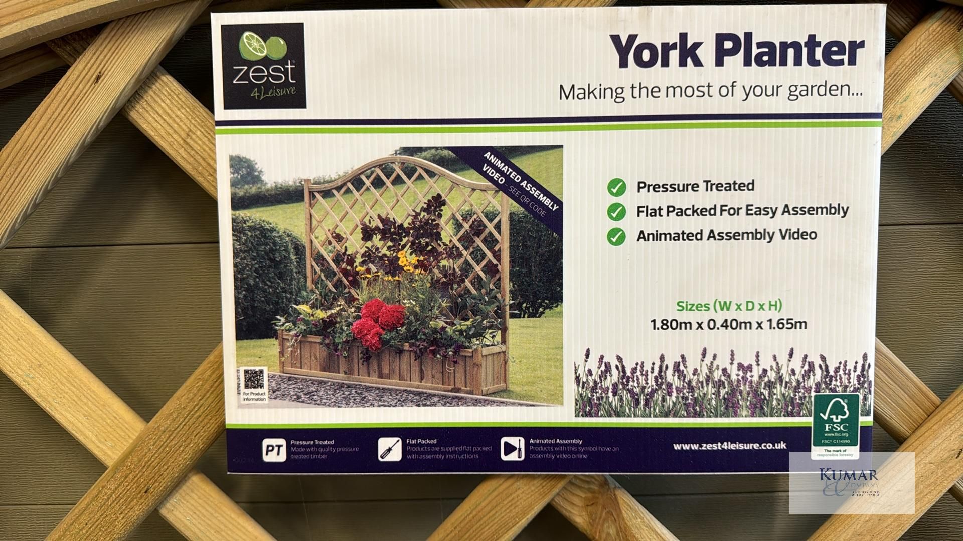 York Planter, Sizes (W x D x H) 1.80m x 0.4m x 1.65m RRP £230.00 - Image 6 of 6