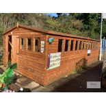 24 x 12 Apex Supreme Garden Workshop/Shed with Windows, Supreme 19mm Log Lap, Oil Base Treatment