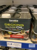 4: Barrattine all in one Decking Oil Rose Wood (RRP £26.40 each)