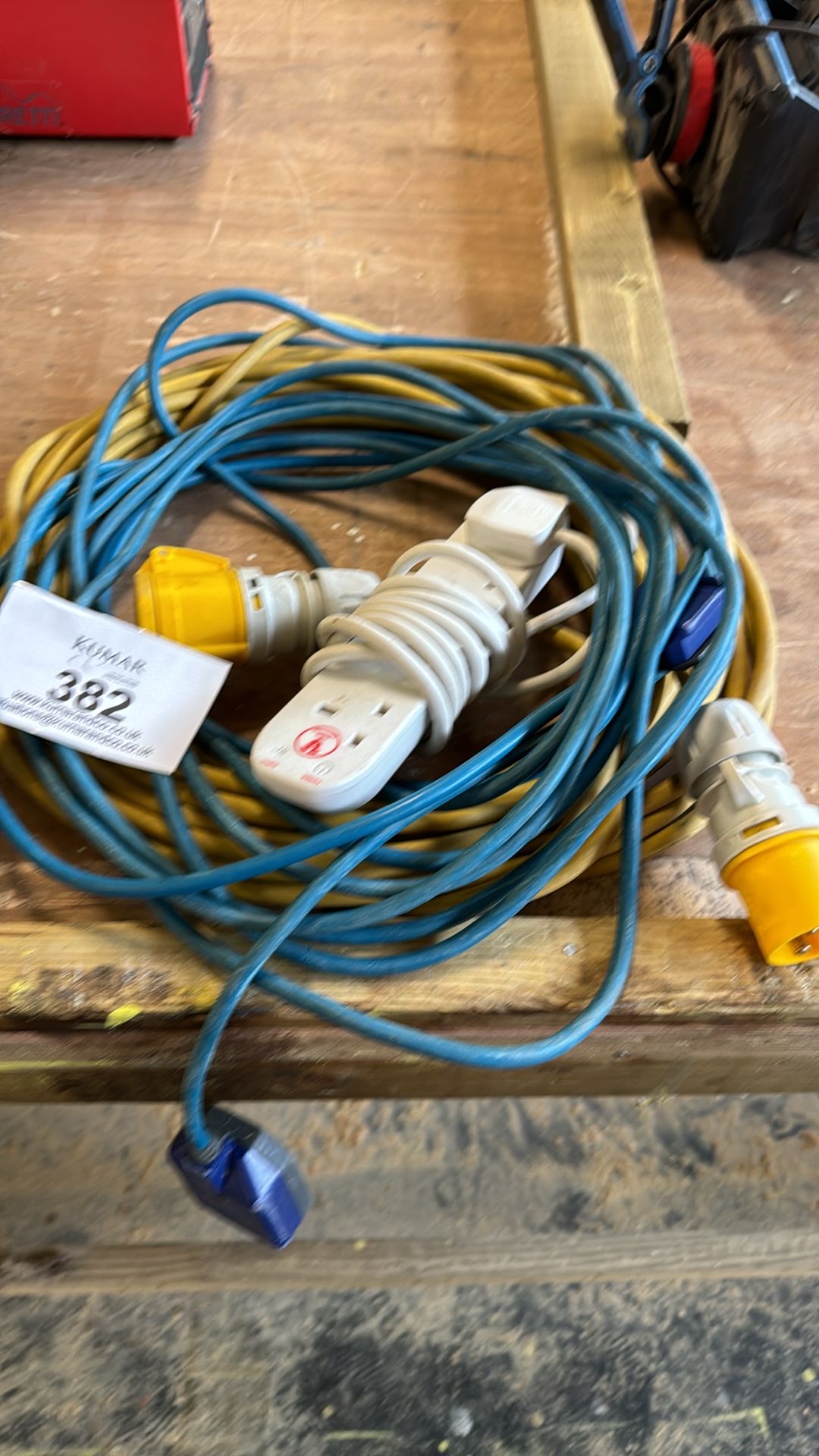 Site 25m 110V Extension Reel with Various Extension Cables - Image 3 of 5