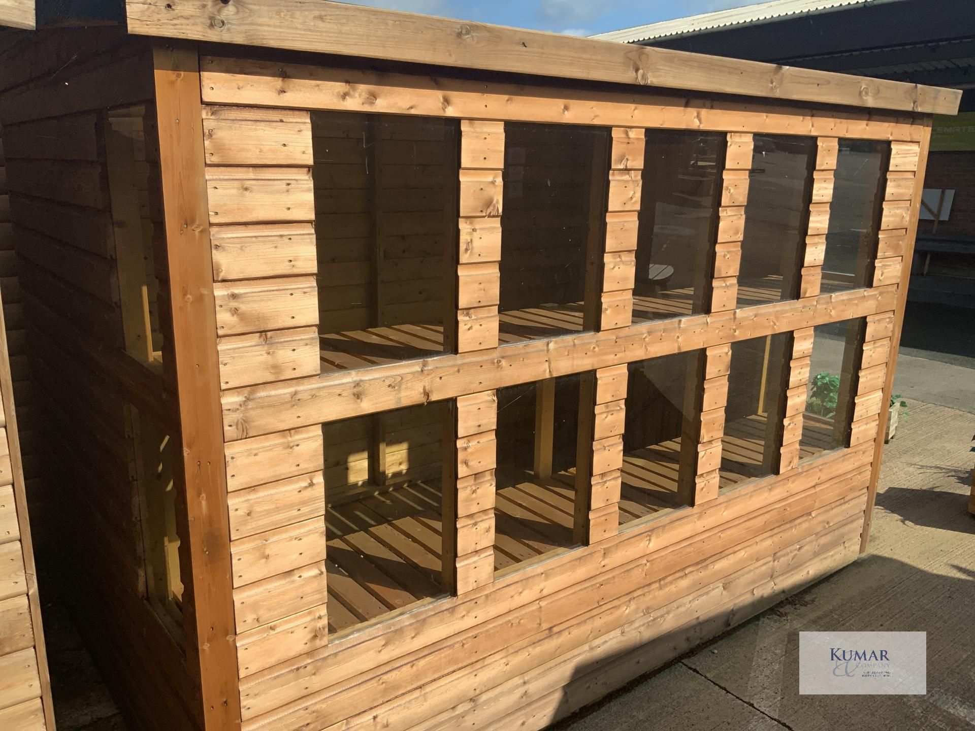 10 x 8 Supreme Potting Shed with Windows, Supreme 19mm Shiplap, Oil Base Treatment Light Brown, - Image 6 of 12