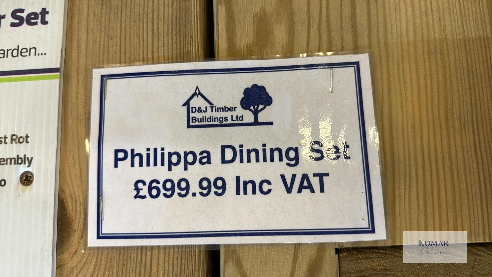 Philippa Dining Set, Sizes (W x D x H) 3.2m x 1.8m x 0.92m RRP £699.99 - Successful Bidder is - Image 4 of 10