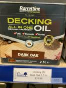 4: Barrattine all in one Decking Oil Dark Oak (RRP £26.40 each)