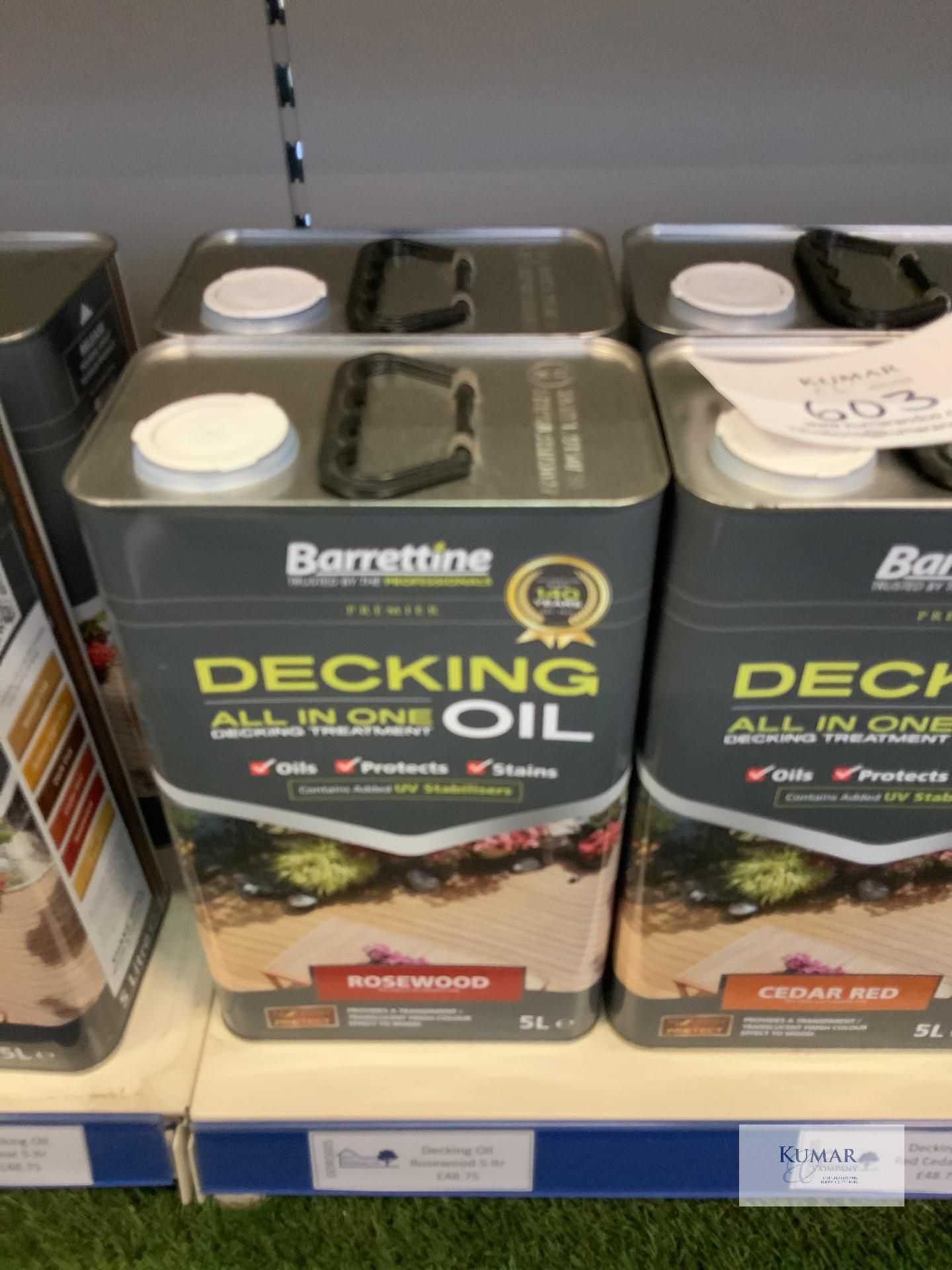 4: 5Ltr Barrettine Decking Oil Rose Wood (RRP £48.75 each) - Image 3 of 3