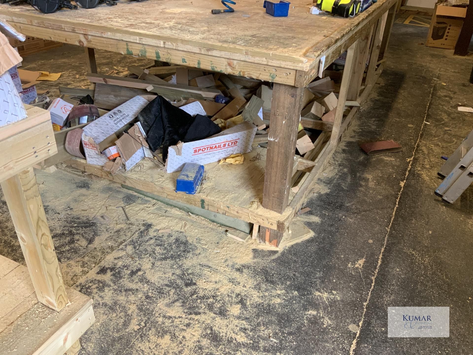 Timber Work Bench 3.2M X 2M . Contents Not Included - Image 3 of 3