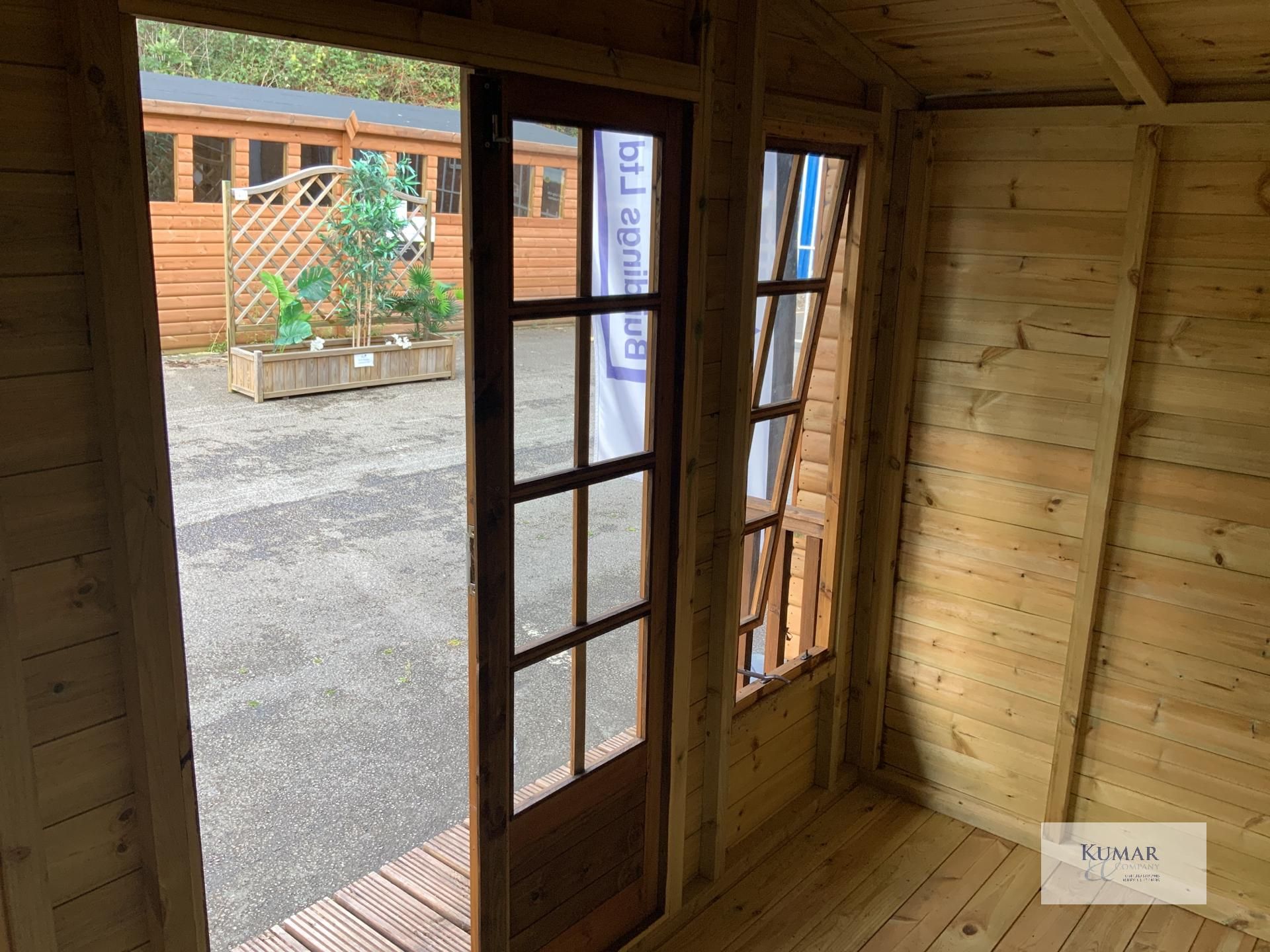 6 x 10 Premium Georgian Summerhouse with Double Doors & Windows, Premium 13mm Shiplap, Oil Base - Image 11 of 13