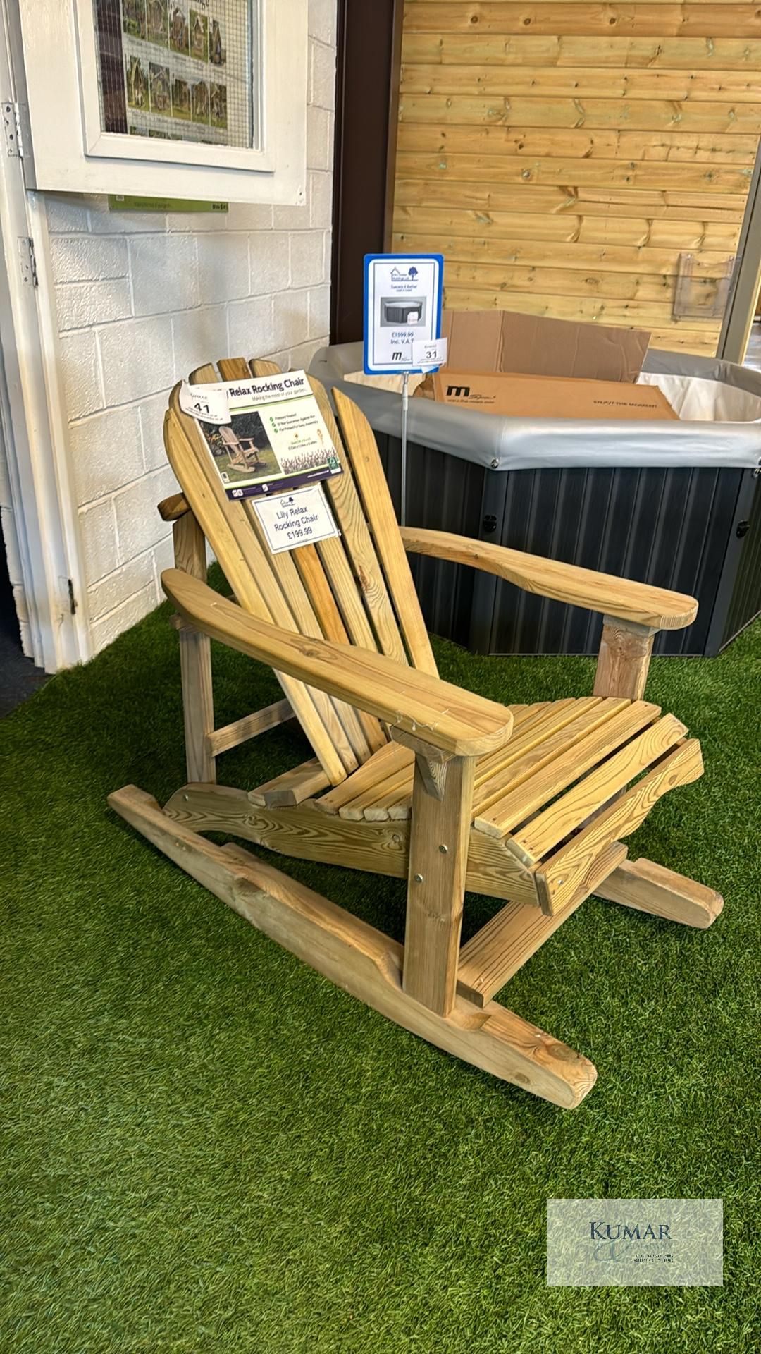 Lily Relax Rocking Chair, Sizes (W x D x H) 0.72m x 1.14m x 0.99m RRP £199.99 - Image 2 of 7