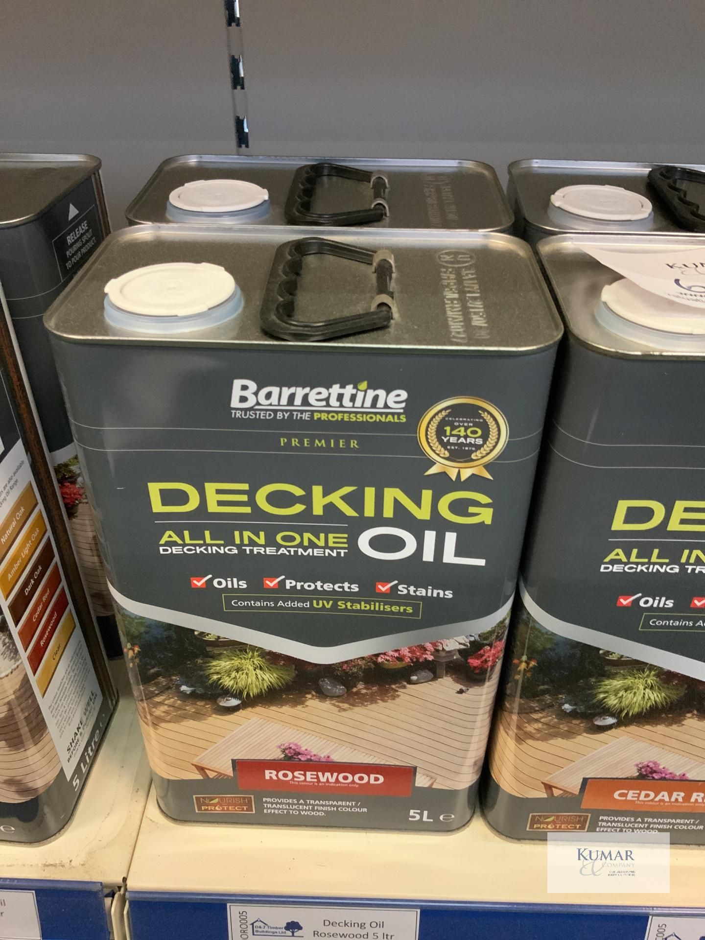 4: 5Ltr Barrettine Decking Oil Rose Wood (RRP £48.75 each) - Image 2 of 3