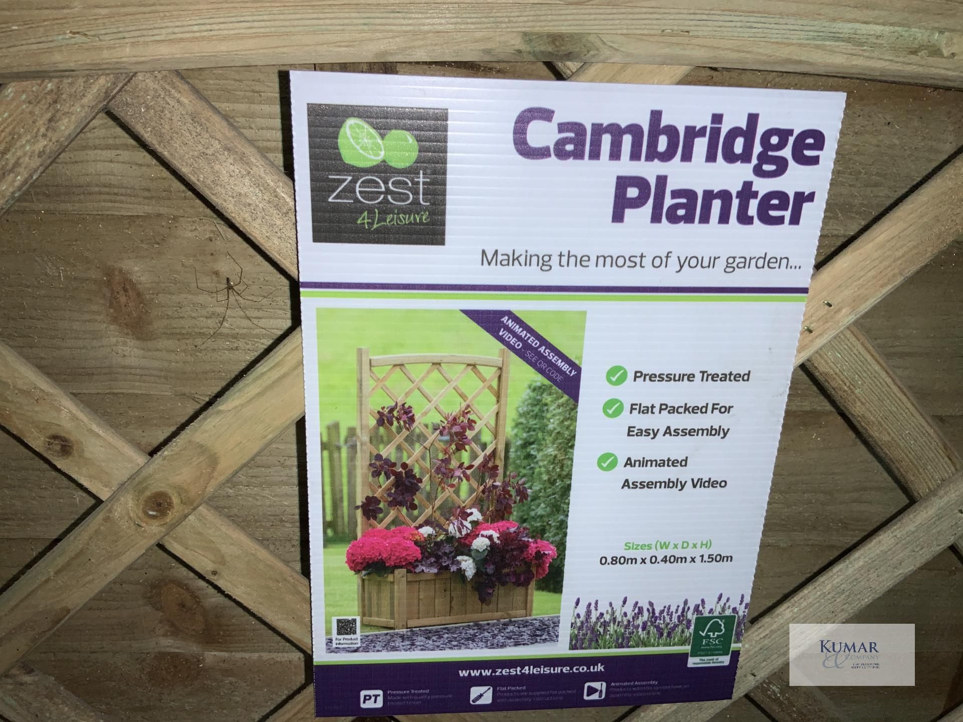 2: Cambridge Planter, Sizes (W x D x H) 0.80m x 0.4m x 1.50m RRP £110.00 Each - Flat Packed - Image 5 of 6