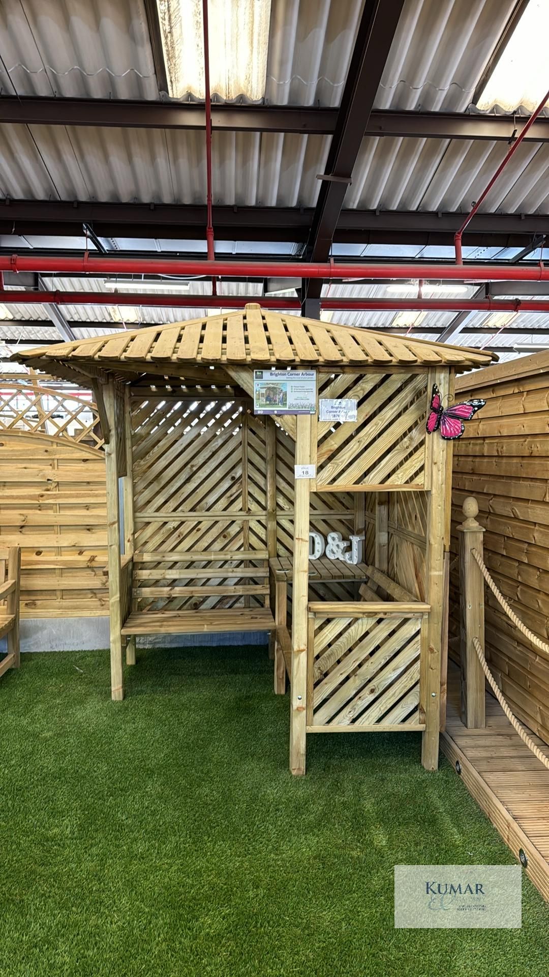 Brighton Corner Arbour with Internal Seating, Sizes (W x D x H) 2.0m x 2.2m x 2.49m RRP £879.99 - - Image 5 of 14