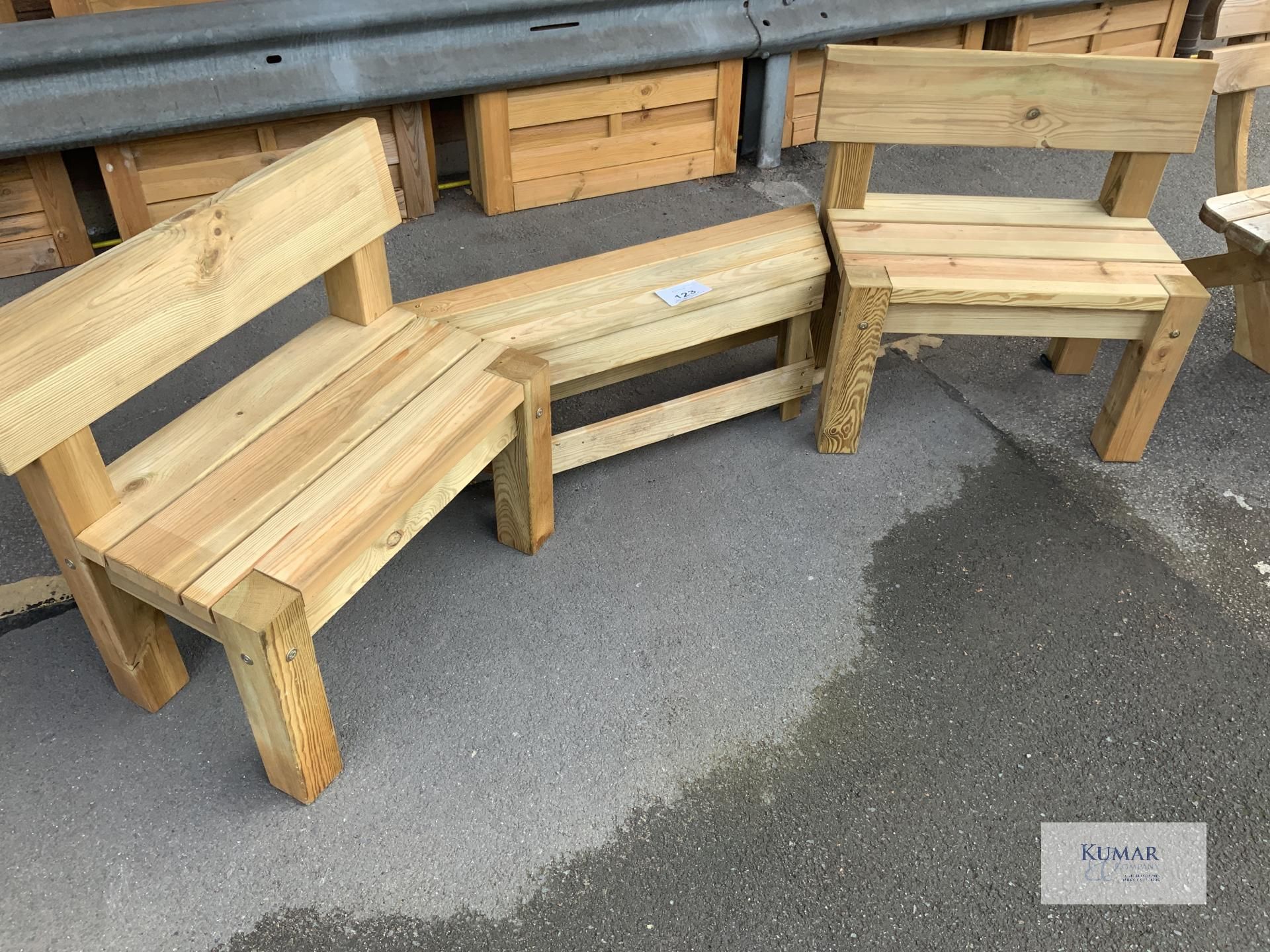 2: Wooden Chairs with Table - Image 2 of 5