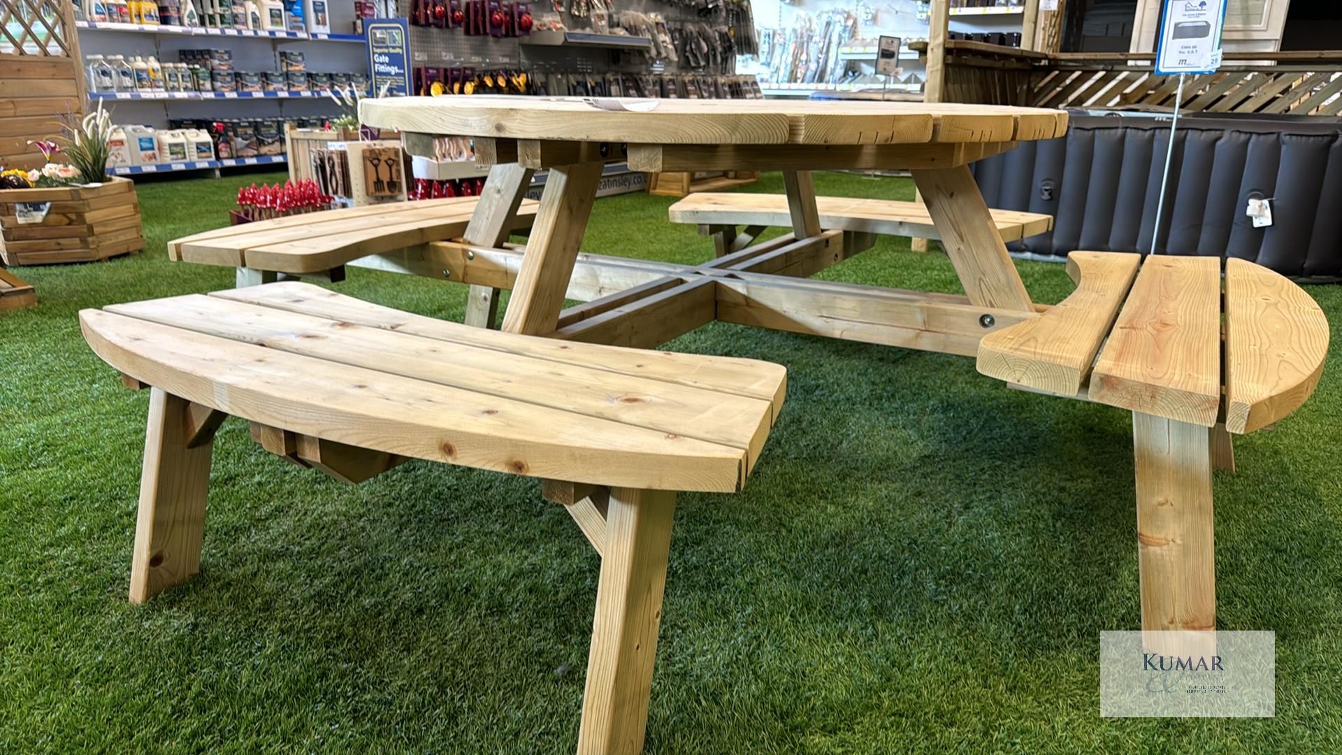 Rose Round Picnic Table w2.10m x h 2.23m, RRP £555.99 - Image 8 of 8
