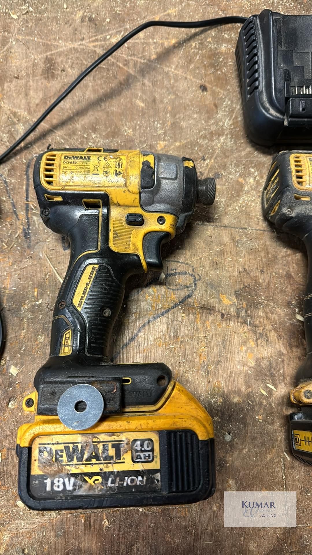 Lot of Dewalt Power Tools Comprising - 2: Dewalt DCF787 Impact Drivers one with 18v 4.0ah - Image 10 of 12