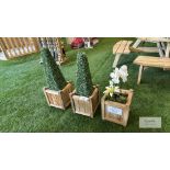 Holywell Planter Set of 3 to include Trees & Flowers As Shown RRP £180
