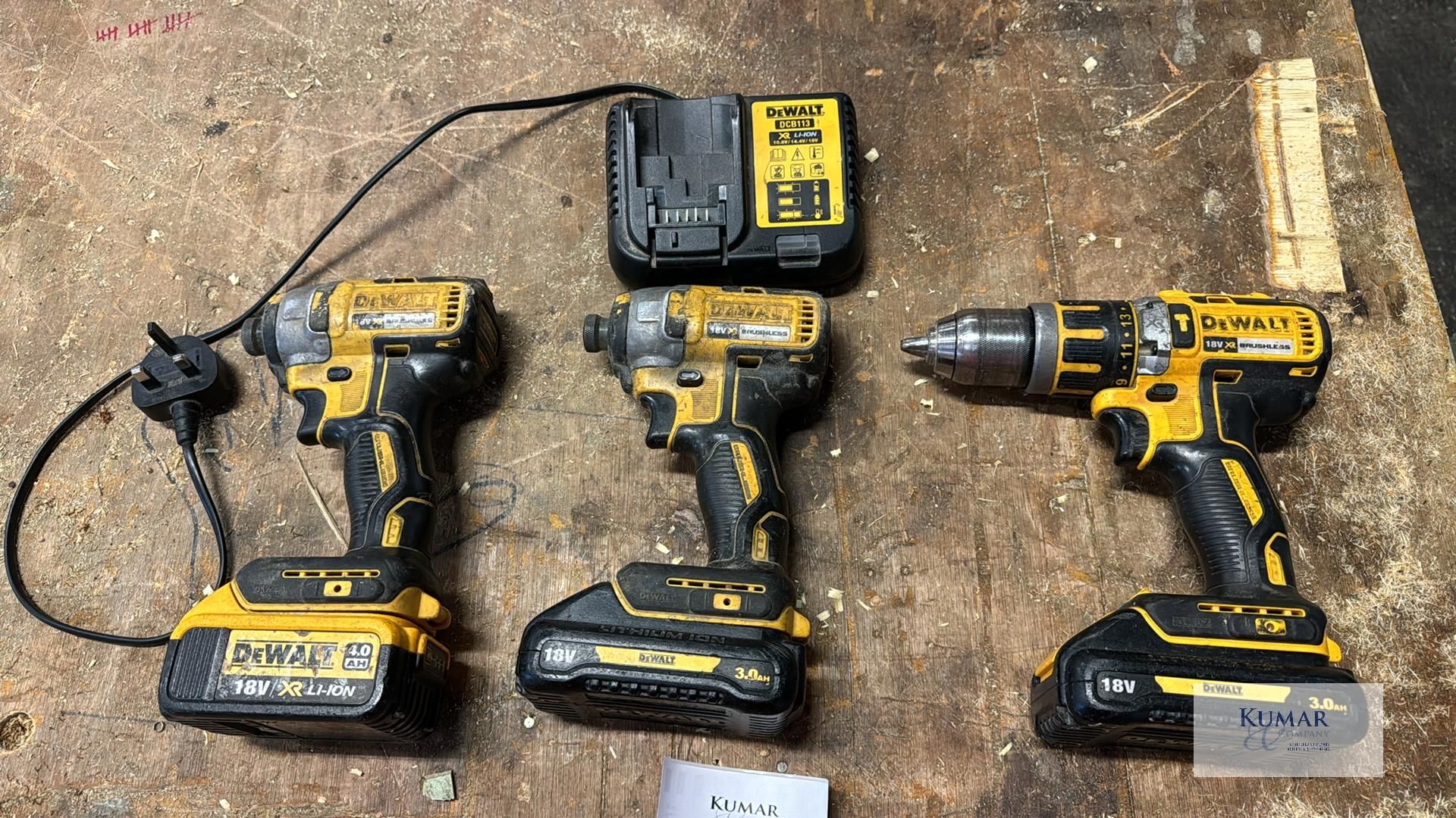 Lot of Dewalt Power Tools Comprising - 2: Dewalt DCF787 Impact Drivers one with 18v 4.0ah