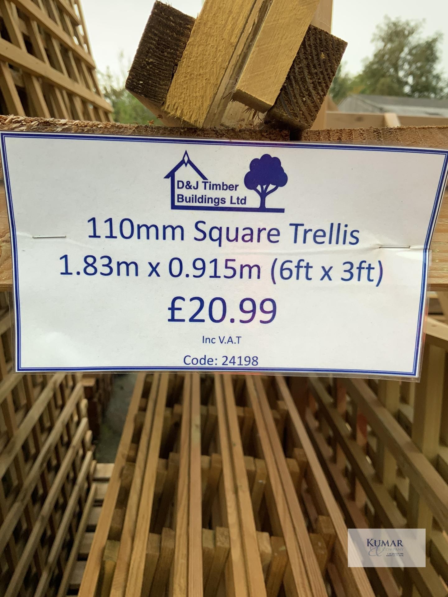 10: 110mm 6Ft x 3ft Square Trellis RRP £20.99 - Image 4 of 4