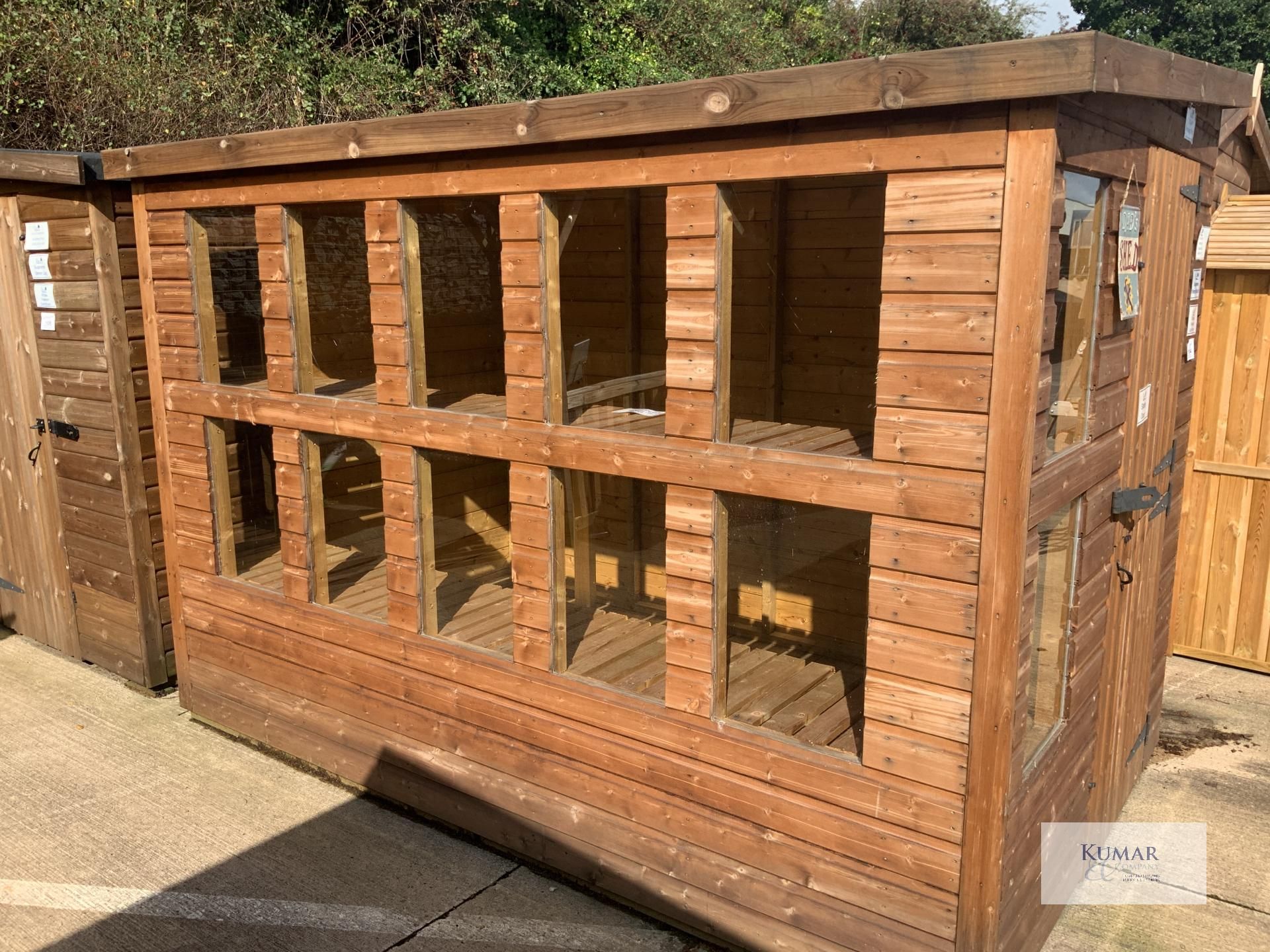 10 x 8 Supreme Potting Shed with Windows, Supreme 19mm Shiplap, Oil Base Treatment Light Brown, - Image 2 of 12